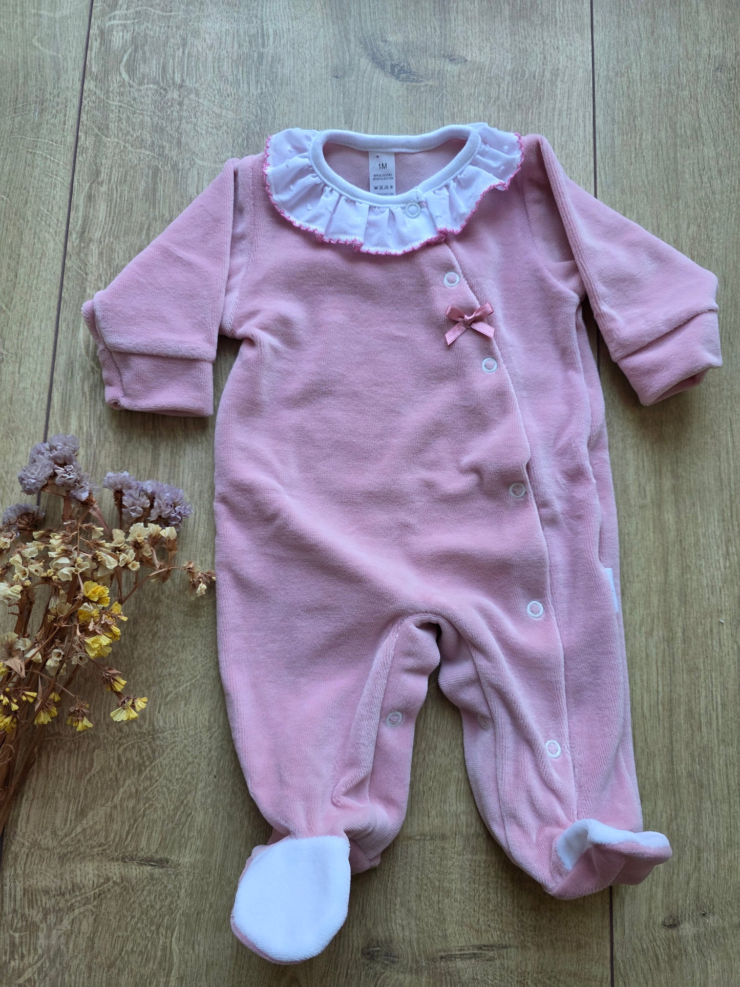 Babygrow rose nœud