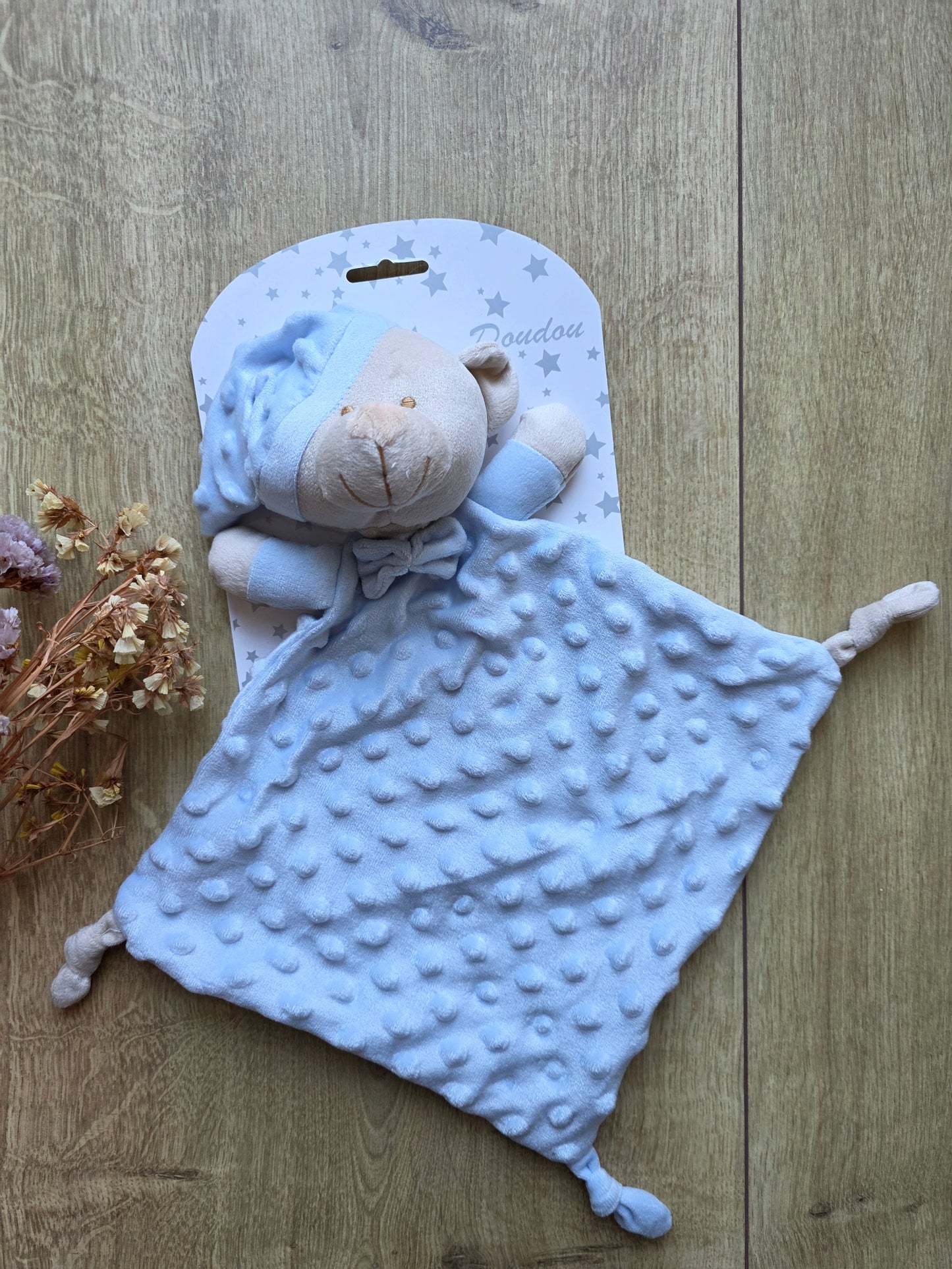 Doudou ours bleu