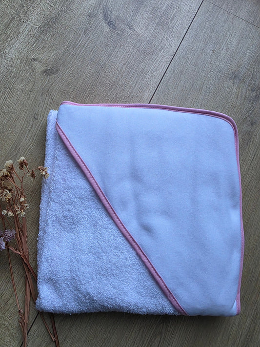 Serviette blanc/rose